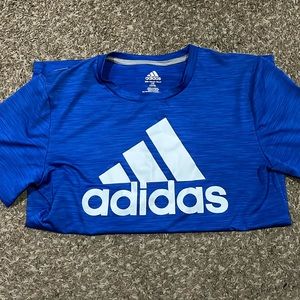 Youth Adidas L 14-16 polyester T-shirt blue